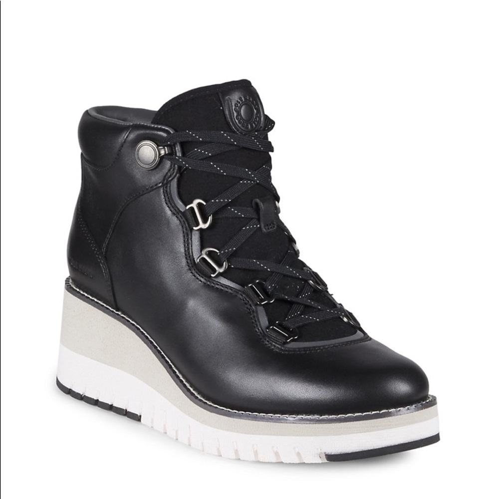 Zerogrand city lace up wedge